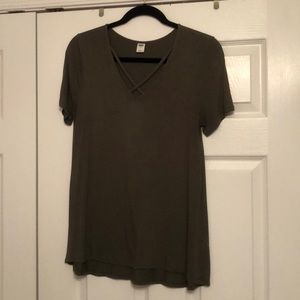 Olive Crossed Shirt